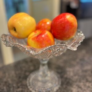 Vintage EAPG Imperial Glass Pedestal Compote Centerpiece Bowl - Beautiful